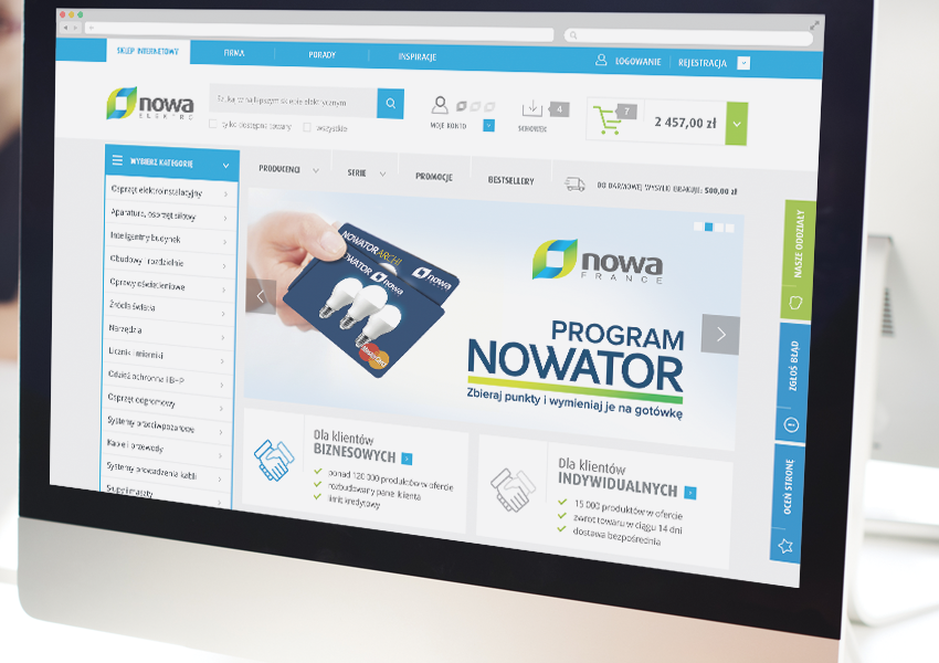 Platforma e-commerce B2B i B2C dla nowaelektro.pl